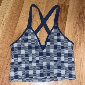 FP Movement Blue Checkered Cropped Tank